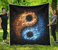 Fire And Ice Sparkle Yin Yang Print Quilt