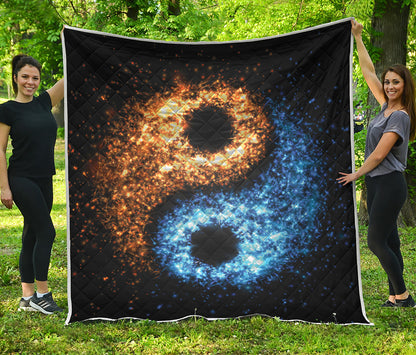 Fire And Ice Sparkle Yin Yang Print Quilt