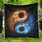 Fire And Ice Sparkle Yin Yang Print Quilt
