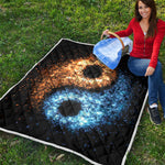 Fire And Ice Sparkle Yin Yang Print Quilt