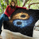 Fire And Ice Sparkle Yin Yang Print Quilt
