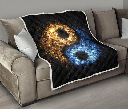 Fire And Ice Sparkle Yin Yang Print Quilt