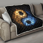 Fire And Ice Sparkle Yin Yang Print Quilt