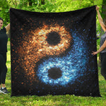 Fire And Ice Sparkle Yin Yang Print Quilt