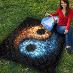 Fire And Ice Sparkle Yin Yang Print Quilt