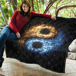 Fire And Ice Sparkle Yin Yang Print Quilt