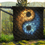 Fire And Ice Sparkle Yin Yang Print Quilt