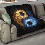 Fire And Ice Sparkle Yin Yang Print Quilt