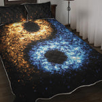 Fire And Ice Sparkle Yin Yang Print Quilt Bed Set