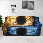 Fire And Ice Sparkle Yin Yang Print Sofa Cover