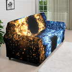 Fire And Ice Sparkle Yin Yang Print Sofa Cover