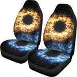 Fire And Ice Sparkle Yin Yang Print Universal Fit Car Seat Covers