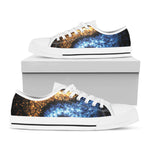 Fire And Ice Sparkle Yin Yang Print White Low Top Shoes