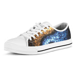 Fire And Ice Sparkle Yin Yang Print White Low Top Shoes