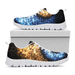 Fire And Ice Sparkle Yin Yang Print White Sneakers
