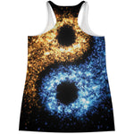 Fire And Ice Sparkle Yin Yang Print Women's Racerback Tank Top