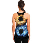 Fire And Ice Sparkle Yin Yang Print Women's Racerback Tank Top