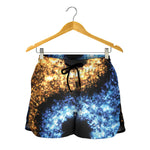 Fire And Ice Sparkle Yin Yang Print Women's Shorts