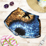 Fire And Ice Sparkle Yin Yang Print Women's Shorts