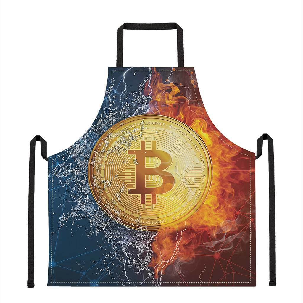 Fire And Water Bitcoin Print Apron