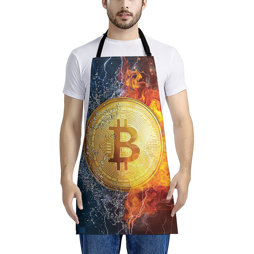 Fire And Water Bitcoin Print Apron