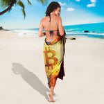 Fire And Water Bitcoin Print Beach Sarong Wrap