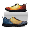 Fire And Water Bitcoin Print Black Sneakers