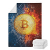 Fire And Water Bitcoin Print Blanket