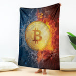 Fire And Water Bitcoin Print Blanket