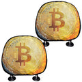 Fire And Water Bitcoin Print Car Headrest Covers