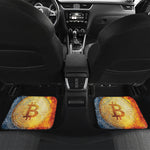 Fire And Water Bitcoin Print Front and Back Car Floor Mats
