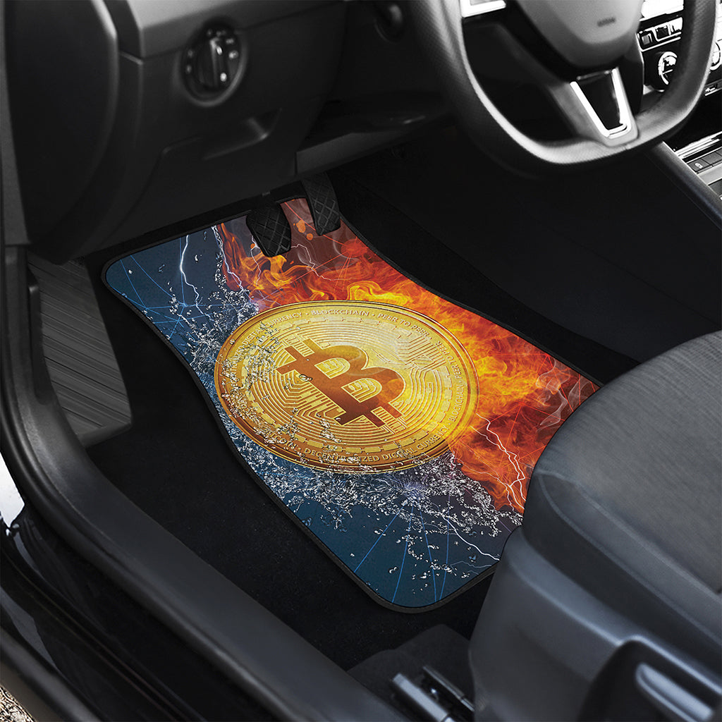 Fire And Water Bitcoin Print Front Car Floor Mats