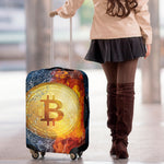 Fire And Water Bitcoin Print Luggage Cover