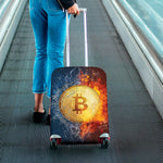 Fire And Water Bitcoin Print Luggage Cover