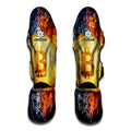 Fire And Water Bitcoin Print Muay Thai Shin Guards