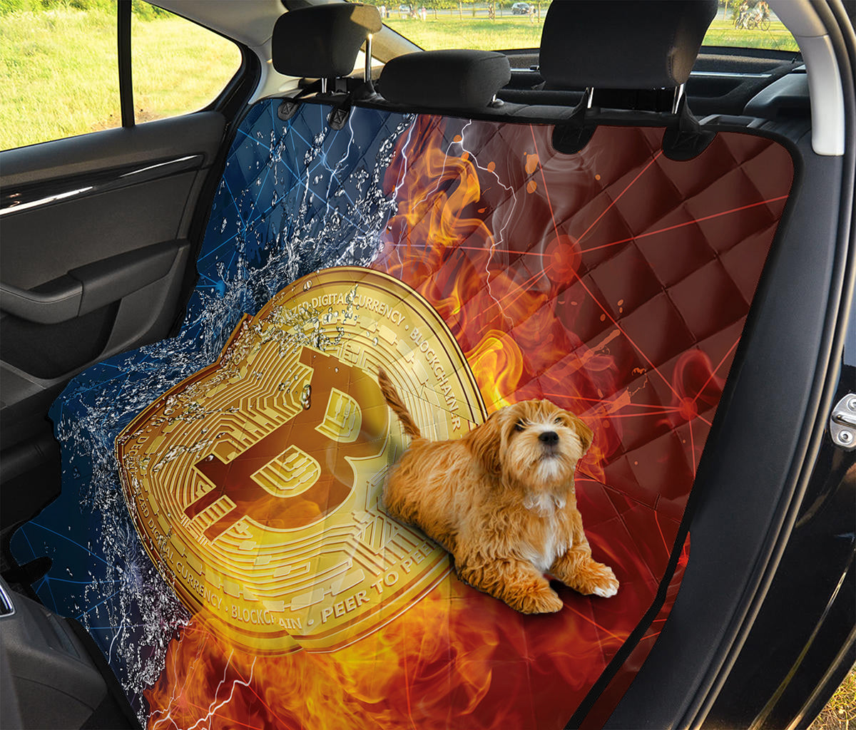 Fire And Water Bitcoin Print Pet Car Back Seat Cover