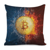 Fire And Water Bitcoin Print Pillow Cover