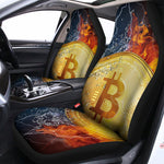 Fire And Water Bitcoin Print Universal Fit Car Seat Covers