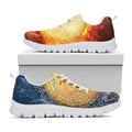 Fire And Water Bitcoin Print White Running Shoes