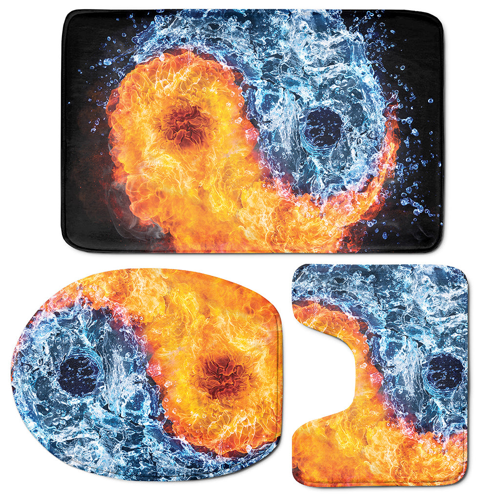 Fire And Water Yin Yang Print 3 Piece Bath Mat Set