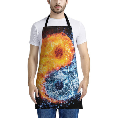 Fire And Water Yin Yang Print Apron