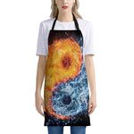 Fire And Water Yin Yang Print Apron