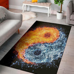 Fire And Water Yin Yang Print Area Rug