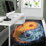 Fire And Water Yin Yang Print Area Rug