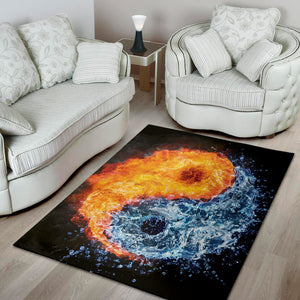 Fire And Water Yin Yang Print Area Rug