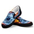 Fire And Water Yin Yang Print Black Slip On Sneakers