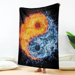 Fire And Water Yin Yang Print Blanket