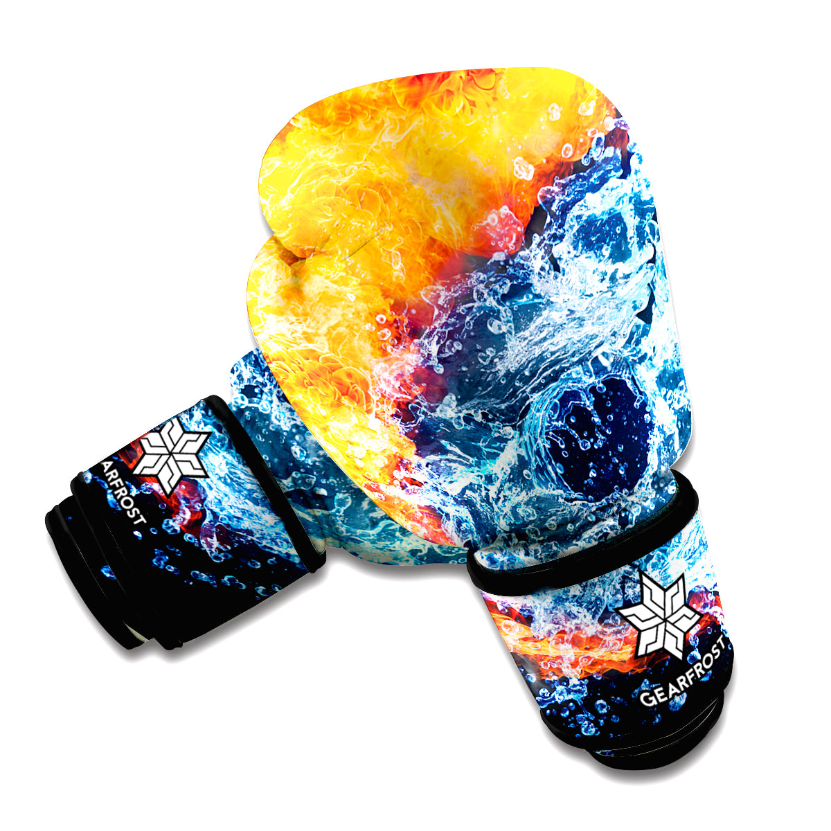 Fire And Water Yin Yang Print Boxing Gloves