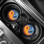 Fire And Water Yin Yang Print Car Coasters