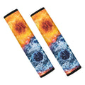 Fire And Water Yin Yang Print Car Seat Belt Covers